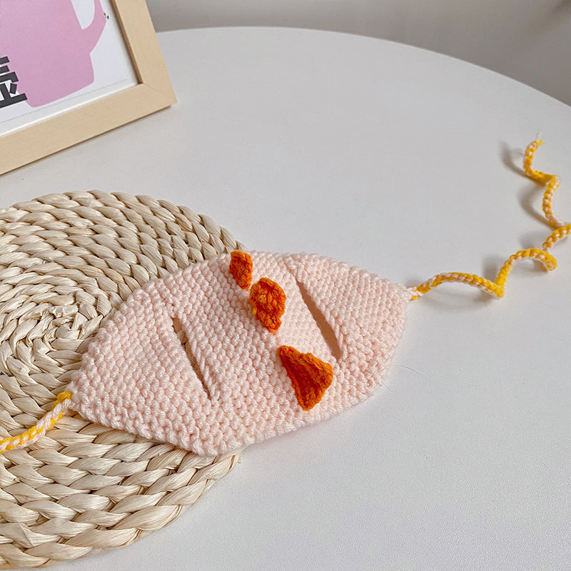 KFX-0893117 Knitted Dinosaur Pet Hat for Cats - Available in Blue, Green, Purple, and Yellow