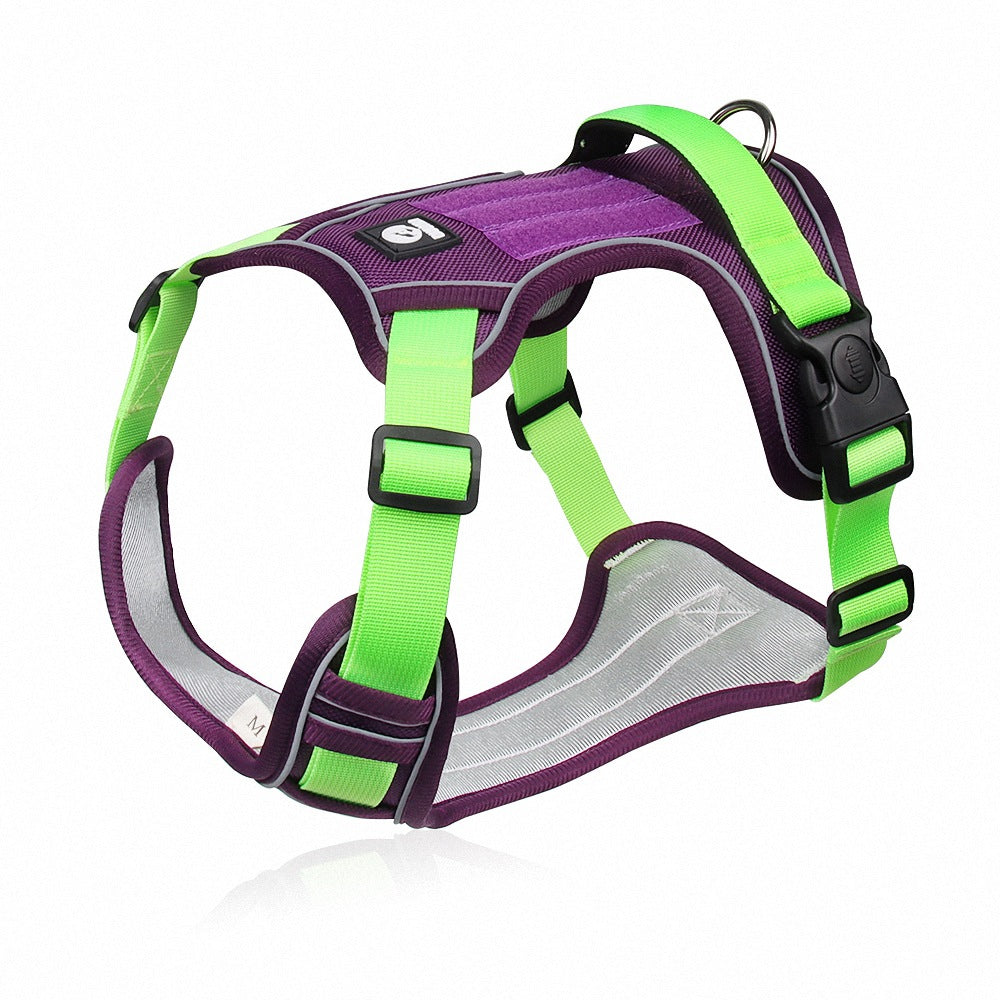 KFX-0894781 Reflective Oxford Cloth Chest Strap Dog Leash for Large Dogs - Adjustable Sizes S to XL
