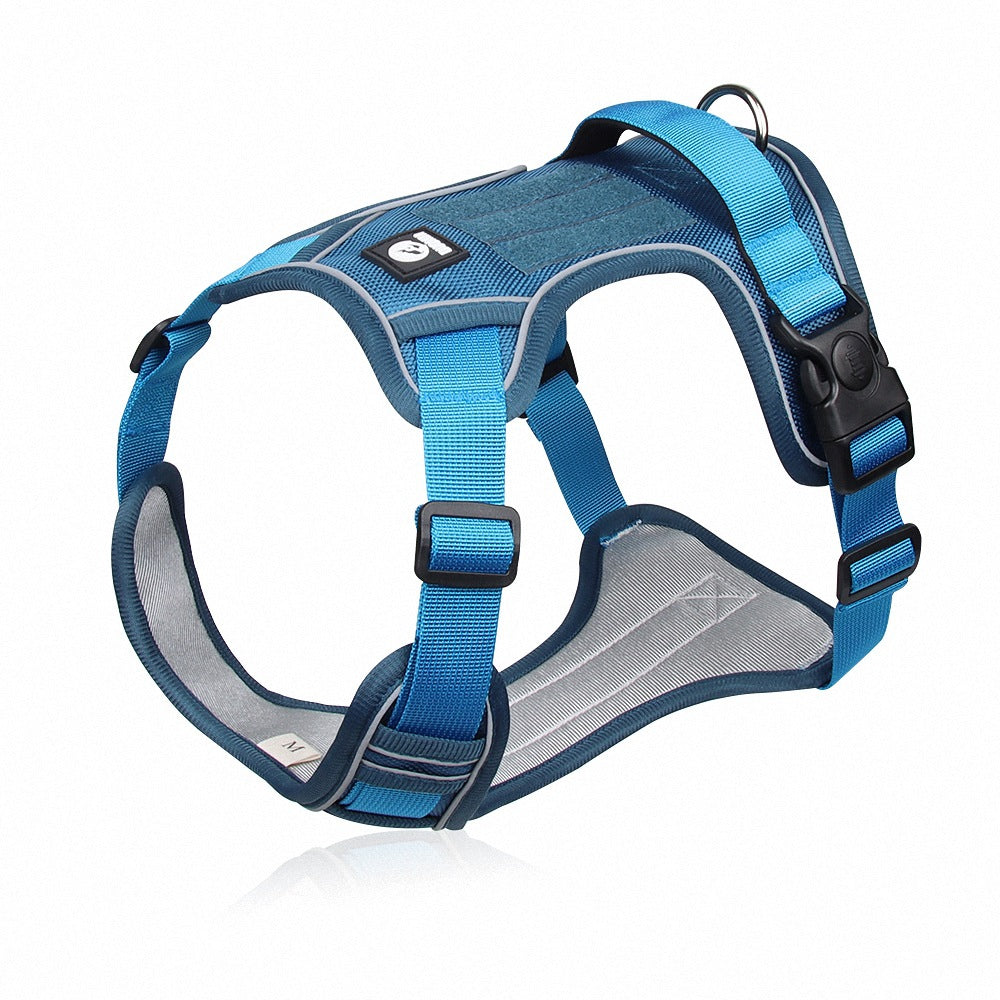 KFX-0894781 Reflective Oxford Cloth Chest Strap Dog Leash for Large Dogs - Adjustable Sizes S to XL
