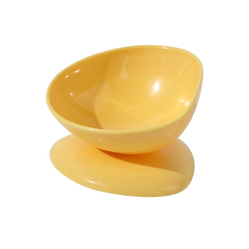 KFX-0895677 Large Caliber Anti-Spill Cat Bowl in Grass Green, Lemon Yellow, and Rouge Pink - 200ml Capacity