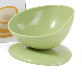 KFX-0895677 Large Caliber Anti-Spill Cat Bowl in Grass Green, Lemon Yellow, and Rouge Pink - 200ml Capacity