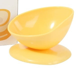 KFX-0895677 Large Caliber Anti-Spill Cat Bowl in Grass Green, Lemon Yellow, and Rouge Pink - 200ml Capacity