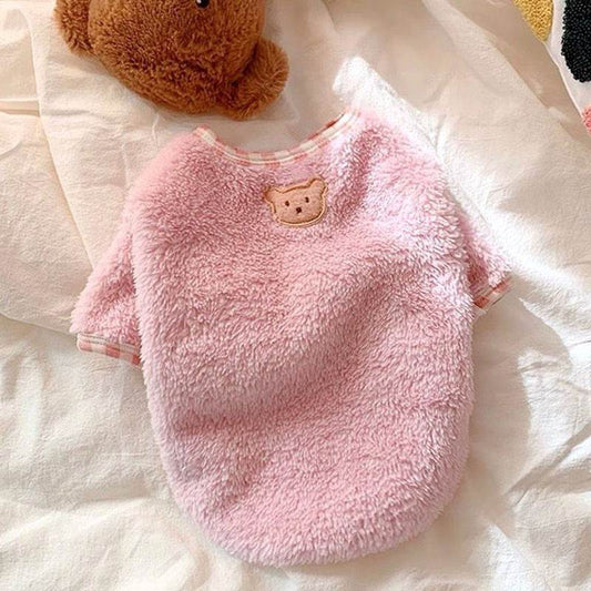 KFX-0896061 Navy Blue and Pink Solid Color Clothes for Female Pomeranian Yorkshire Teddy Puppies