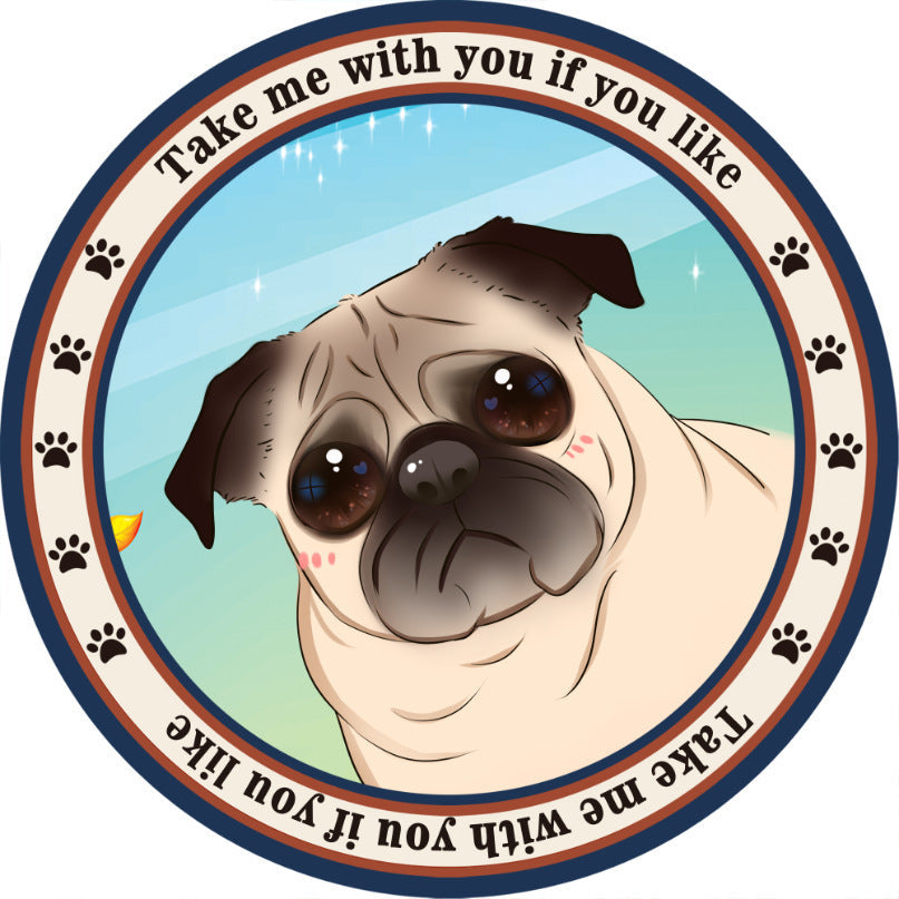 KFX-0897341 Round Non-Slip Cartoon Dog Mat for All Seasons - Available in Two Sizes