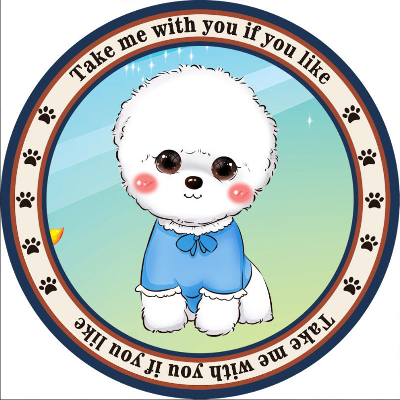 KFX-0897341 Round Non-Slip Cartoon Dog Mat for All Seasons - Available in Two Sizes