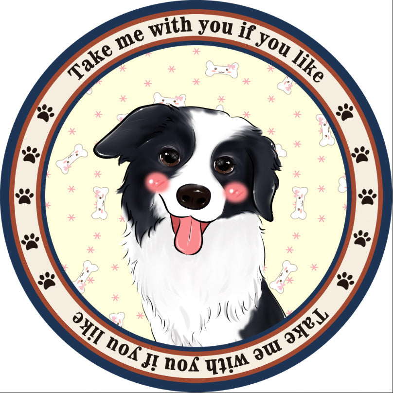 KFX-0897341 Round Non-Slip Cartoon Dog Mat for All Seasons - Available in Two Sizes