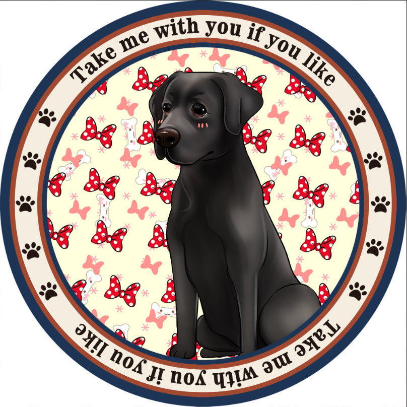 KFX-0897341 Round Non-Slip Cartoon Dog Mat for All Seasons - Available in Two Sizes