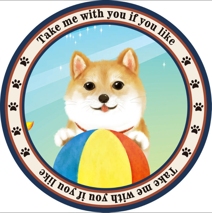 KFX-0897341 Round Non-Slip Cartoon Dog Mat for All Seasons - Available in Two Sizes