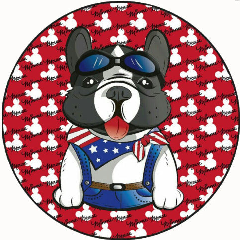 KFX-0897341 Round Non-Slip Cartoon Dog Mat for All Seasons - Available in Two Sizes