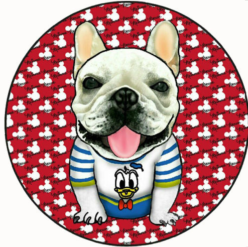 KFX-0897341 Round Non-Slip Cartoon Dog Mat for All Seasons - Available in Two Sizes