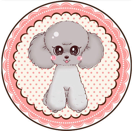 KFX-0897341 Round Non-Slip Cartoon Dog Mat for All Seasons - Available in Two Sizes