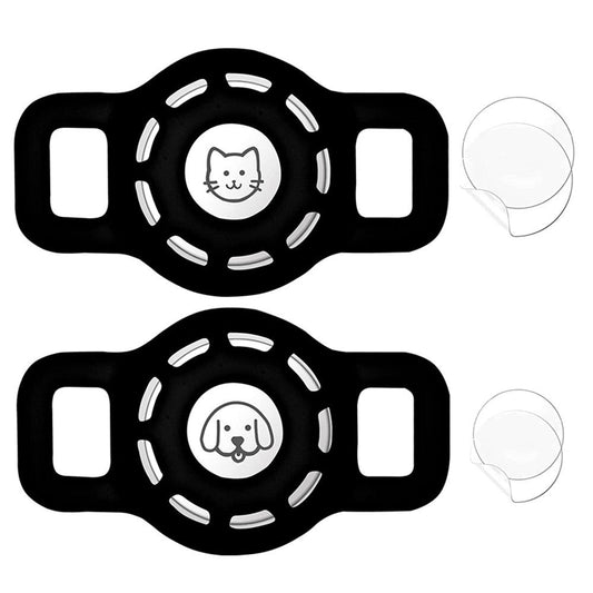 KFX-0897469 Airtag-Compatible Protective Sleeve for Pet Collars - Fashionable Silicone Design