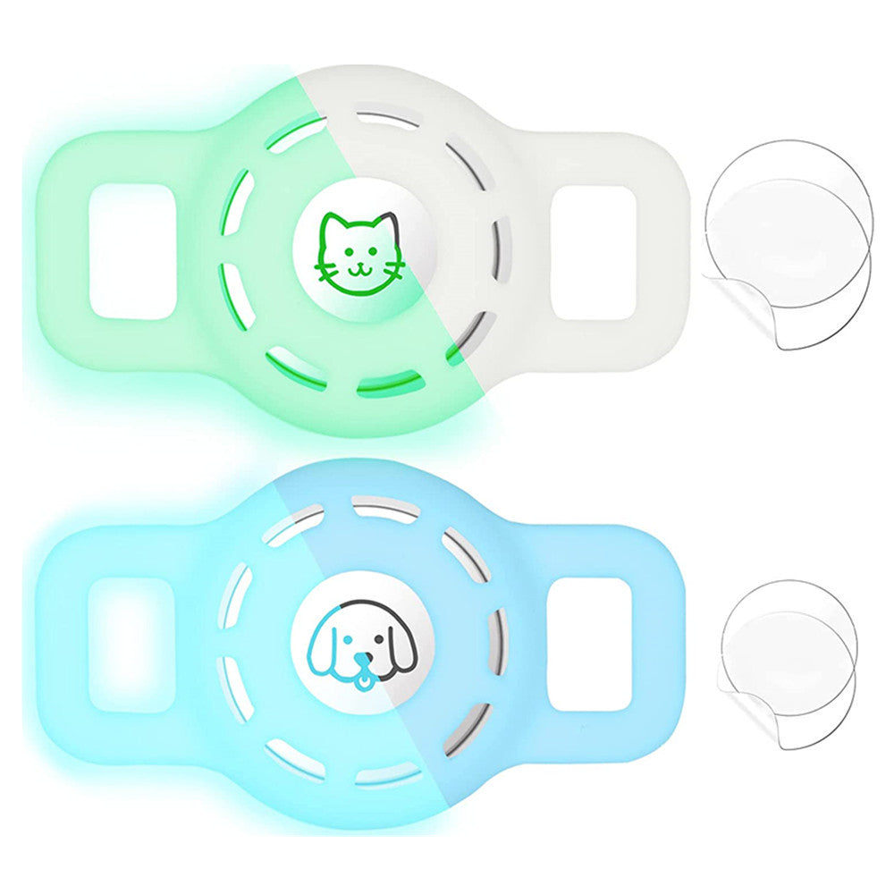 KFX-0897469 Airtag-Compatible Protective Sleeve for Pet Collars - Fashionable Silicone Design