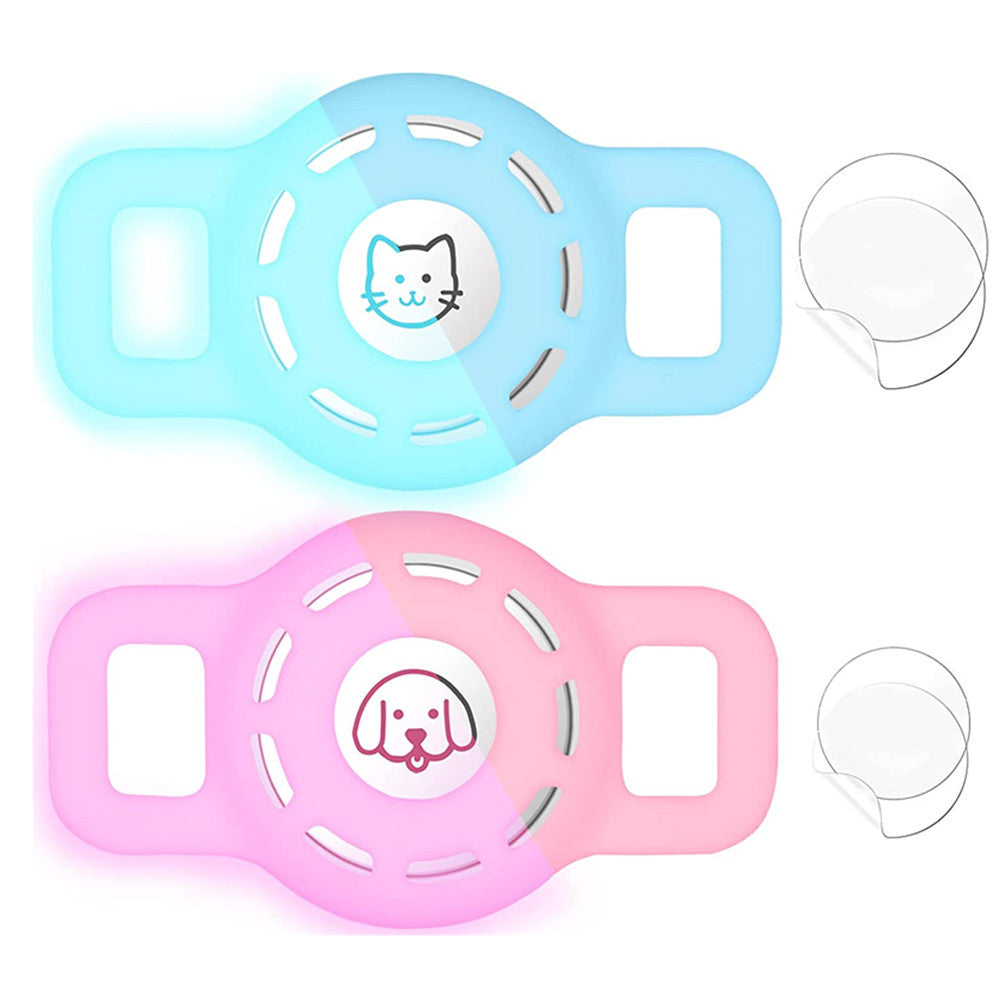 KFX-0897469 Airtag-Compatible Protective Sleeve for Pet Collars - Fashionable Silicone Design
