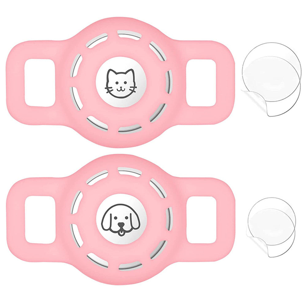 KFX-0897469 Airtag-Compatible Protective Sleeve for Pet Collars - Fashionable Silicone Design