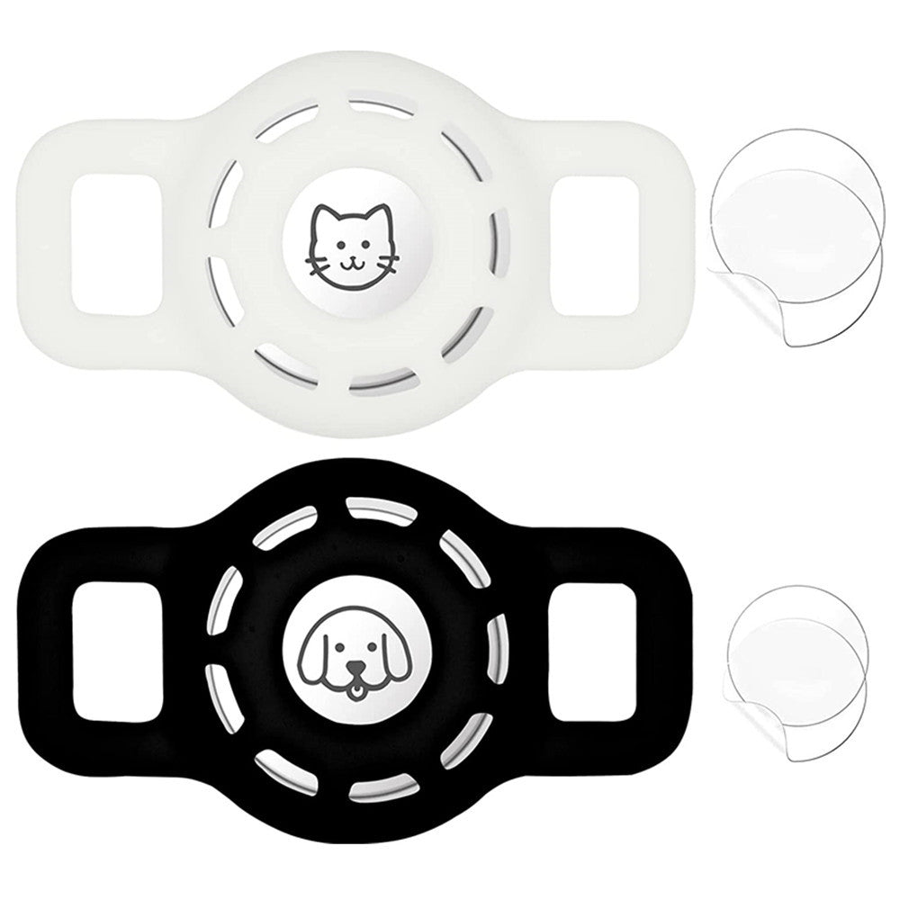 KFX-0897469 Airtag-Compatible Protective Sleeve for Pet Collars - Fashionable Silicone Design