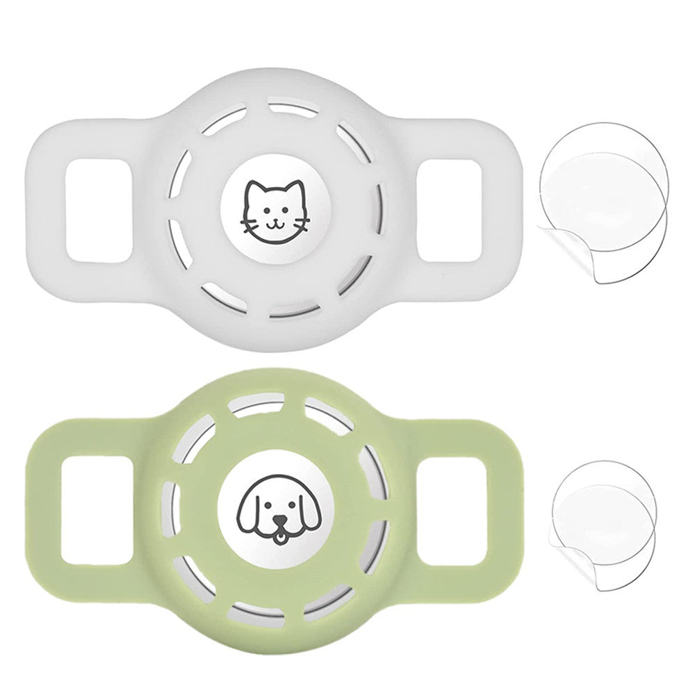 KFX-0897469 Airtag-Compatible Protective Sleeve for Pet Collars - Fashionable Silicone Design