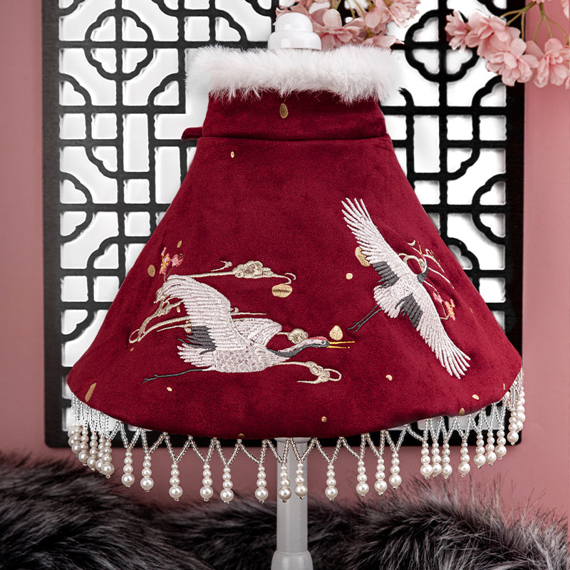 KFX-0899645 Dark Green and Wine Shawl for Cats and Dogs - Sizes S/M