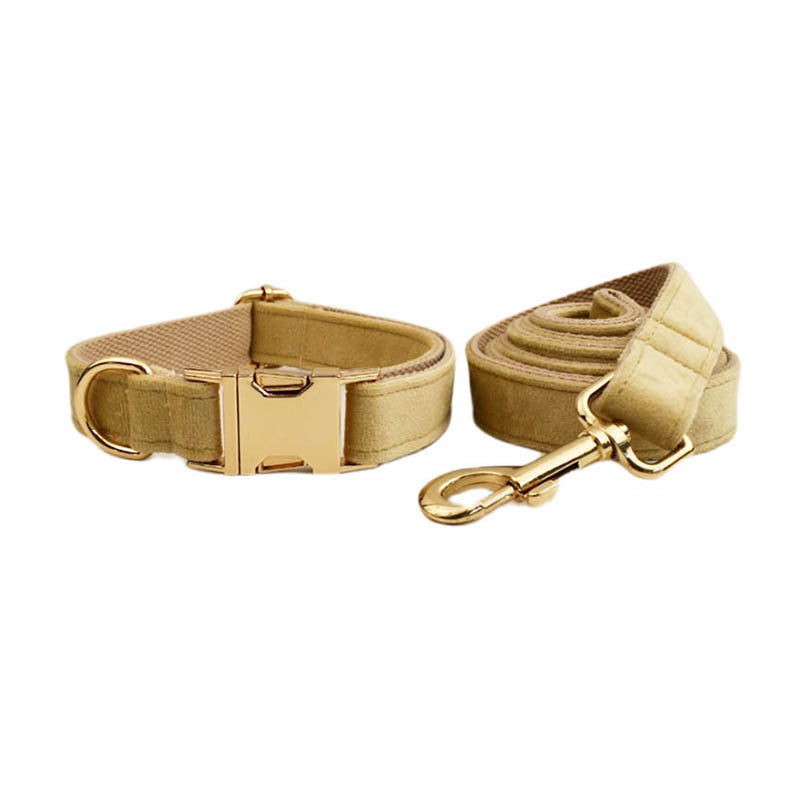 KFX-0900541 Velvet Pet Collar with Adjustable Traction Rope and Bow Tie