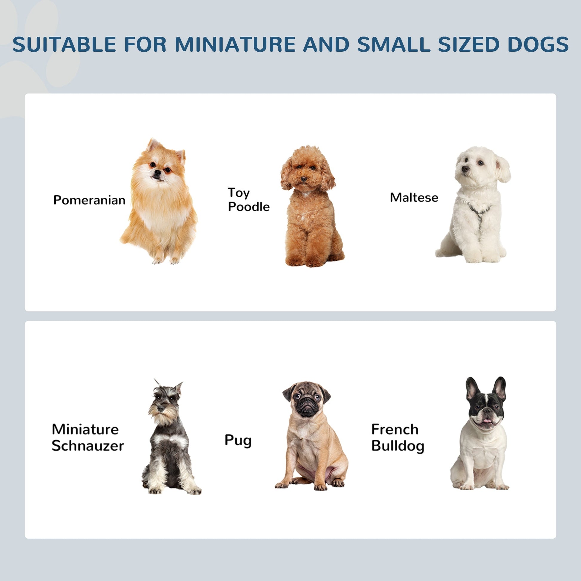 KFX-0901437 Small Elevated Dog Feeding Station with Wooden Frame and Stainless Steel Bowls, Ideal for Miniature Pets