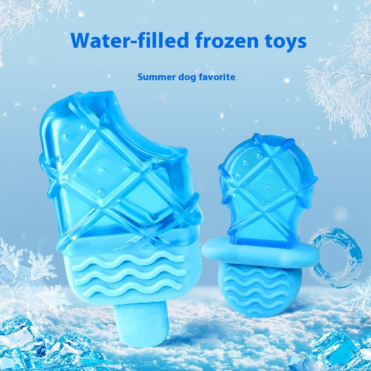 KFX-0902077 Cooling Water Injection Ice Candy Molar Toy for Dogs - Available in Rock Candy, Pacifier, and Ring Designs