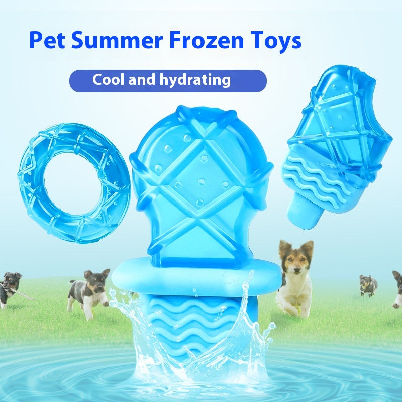 KFX-0902077 Cooling Water Injection Ice Candy Molar Toy for Dogs - Available in Rock Candy, Pacifier, and Ring Designs