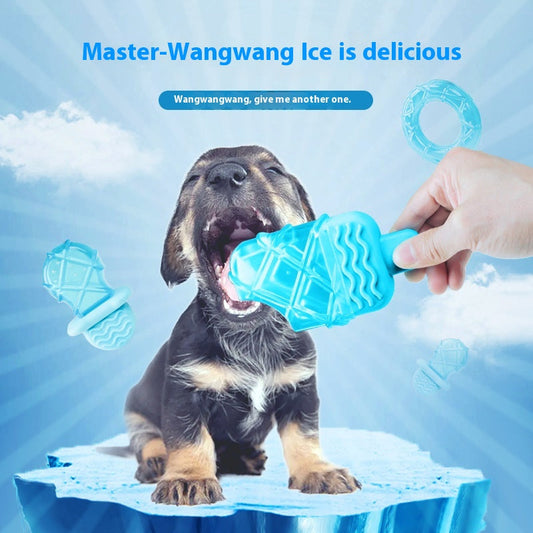 KFX-0902077 Cooling Water Injection Ice Candy Molar Toy for Dogs - Available in Rock Candy, Pacifier, and Ring Designs
