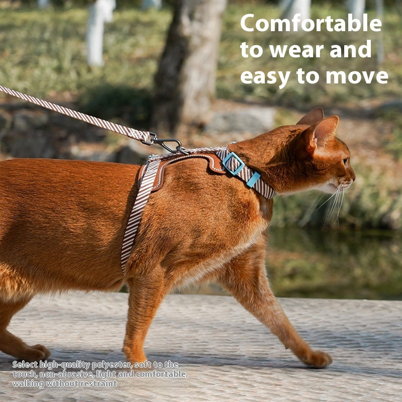 KFX-0902717 Adjustable Anti-Loose PU Leather Dog Harness with Chest Back Grip and Leash