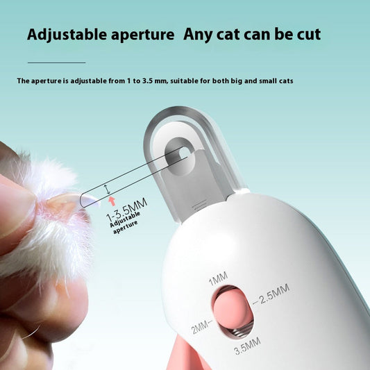 KFX-0905021 Cat Nail Scissors with Gravity Push Design in Blue and Pink