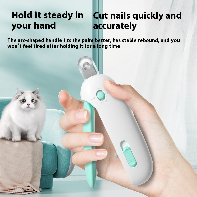 KFX-0905021 Cat Nail Scissors with Gravity Push Design in Blue and Pink