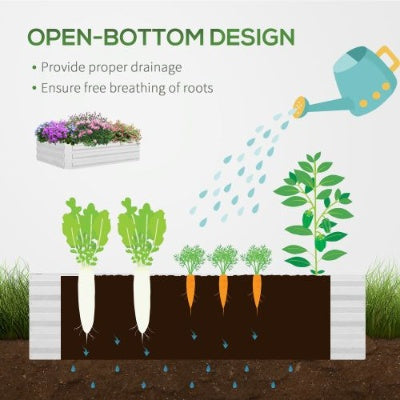 KFX-0908605 Galvanized Raised Garden Bed with Mini Greenhouse Cover and Roll-Up Windows for Outdoor Planting, 50 x 37.5 x 36.25 Inches