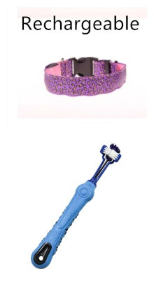 KFX-0908989 LED Pet Safety Collar with Adjustable Nylon and Leopard Print Design