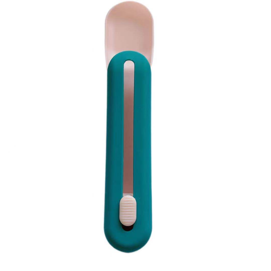 KFX-0910781 Durable Plastic Cat Feeder Spoon with Colorful Lids - 20cm Long