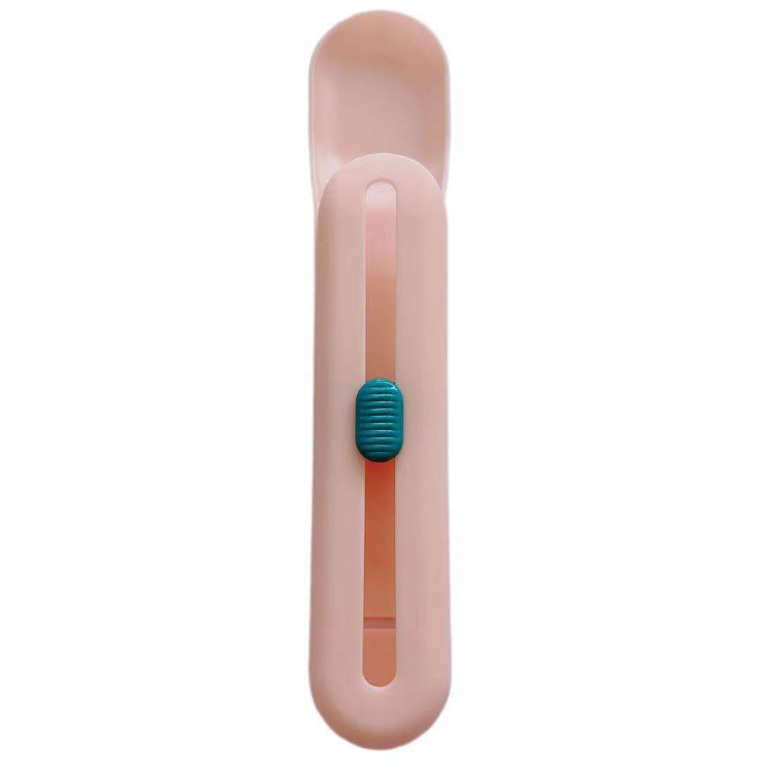 KFX-0910781 Durable Plastic Cat Feeder Spoon with Colorful Lids - 20cm Long