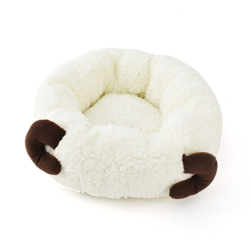 KFX-0911037 Lamb Wool Round Deep Sleep Pet Nest for Cats - Available in 3 Sizes
