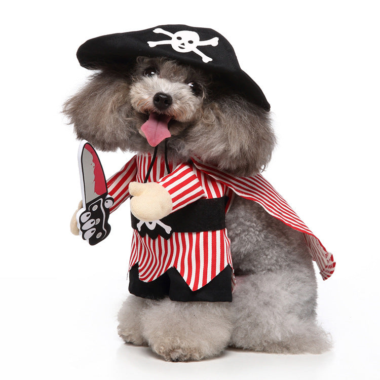 KFX-0911165 Funny Cartoon Dog Costume with Hat and Cloak for Halloween and Holiday Dress-Up
