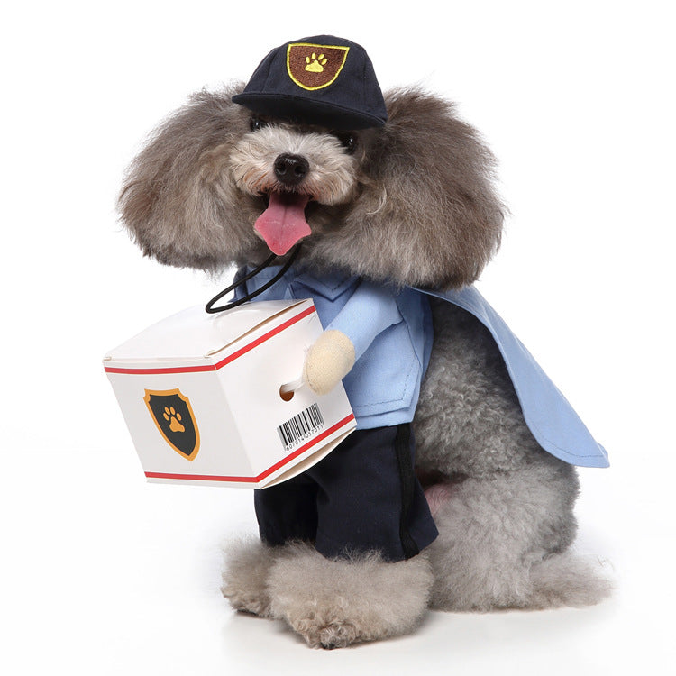 KFX-0911165 Funny Cartoon Dog Costume with Hat and Cloak for Halloween and Holiday Dress-Up