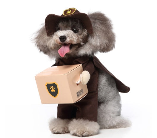 KFX-0911165 Funny Cartoon Dog Costume with Hat and Cloak for Halloween and Holiday Dress-Up