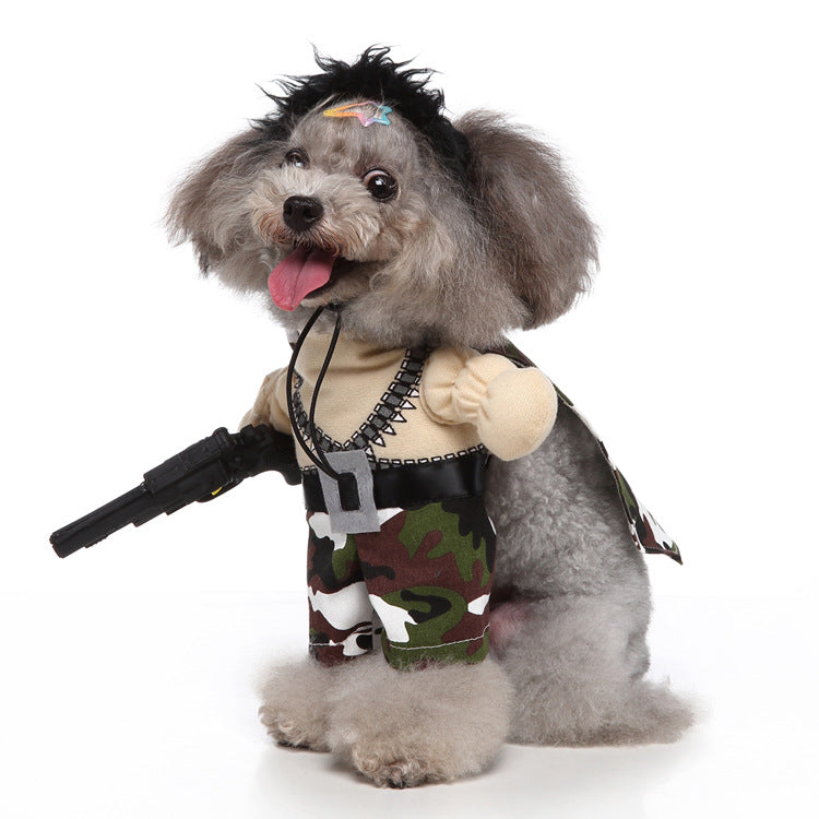 KFX-0911165 Funny Cartoon Dog Costume with Hat and Cloak for Halloween and Holiday Dress-Up