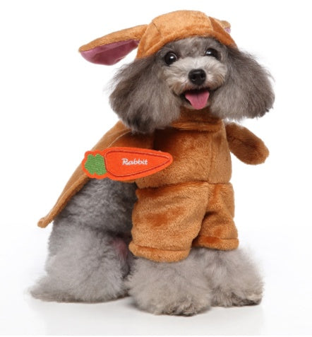 KFX-0911165 Funny Cartoon Dog Costume with Hat and Cloak for Halloween and Holiday Dress-Up
