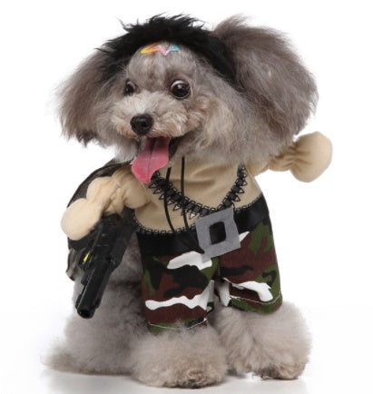 KFX-0911165 Funny Cartoon Dog Costume with Hat and Cloak for Halloween and Holiday Dress-Up