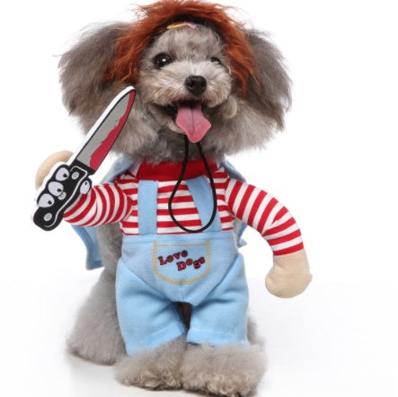 KFX-0911165 Funny Cartoon Dog Costume with Hat and Cloak for Halloween and Holiday Dress-Up