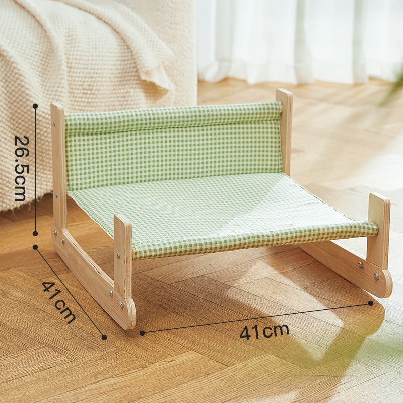 KFX-0914237 Elevated Cat Beach Chair Bed with Soft Cloth for Indoor and Outdoor Relaxation