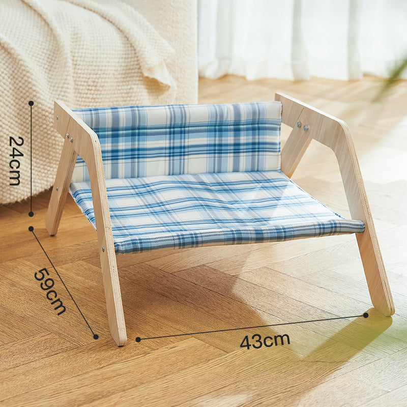 KFX-0914237 Elevated Cat Beach Chair Bed with Soft Cloth for Indoor and Outdoor Relaxation