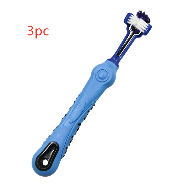 KFX-0914621 Three-Sided Pet Toothbrush for Effective Tartar Removal and Gum Care