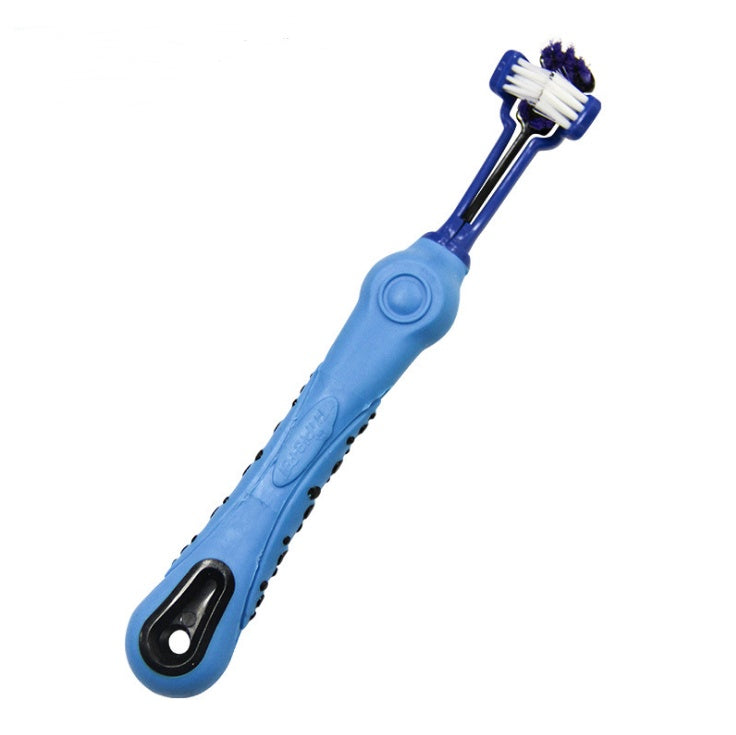 KFX-0914621 Three-Sided Pet Toothbrush for Effective Tartar Removal and Gum Care