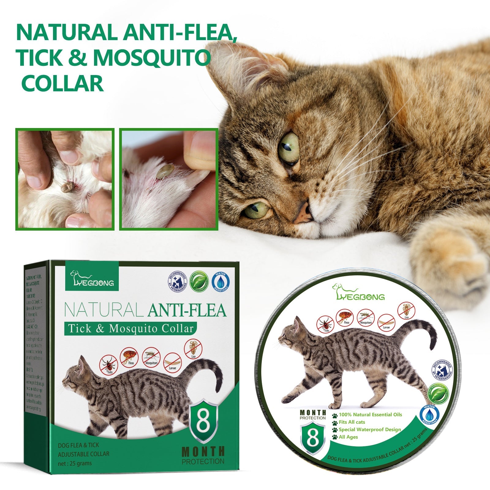 KFX-0914749 Adjustable Pet Insect-Proof Collar with Natural Essential Oils