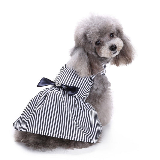 KFX-0915133 Polka Dot Summer Dress for Pets - Watermelon and Strawberry Skirt, Polyester Material, Various Sizes
