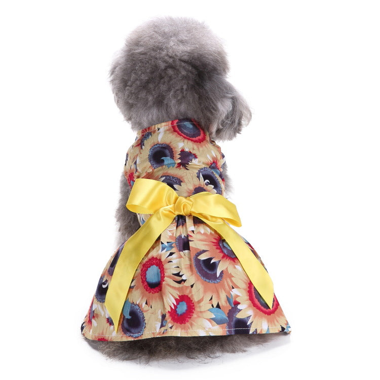 KFX-0915133 Polka Dot Summer Dress for Pets - Watermelon and Strawberry Skirt, Polyester Material, Various Sizes