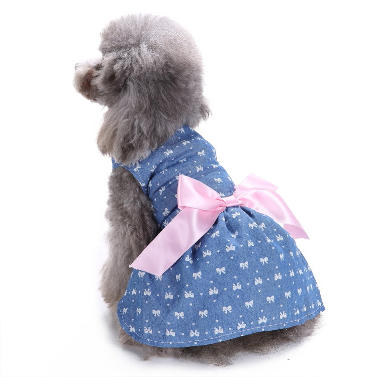 KFX-0915133 Polka Dot Summer Dress for Pets - Watermelon and Strawberry Skirt, Polyester Material, Various Sizes